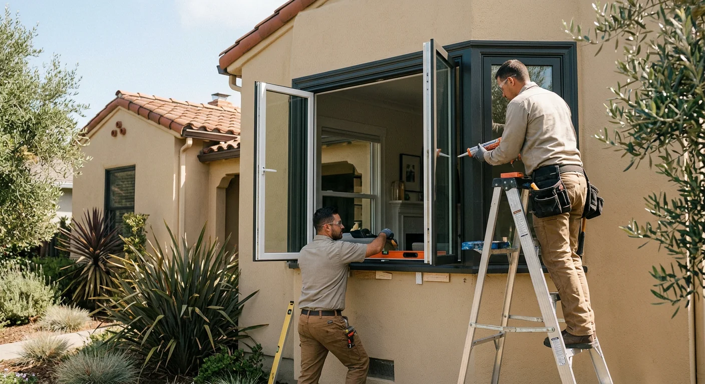 Close-up of a properly set insulated glass unit reveal